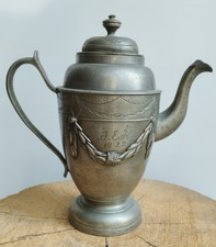 Théière égoïste en étain datée de 1822 - Cafetière - Chocolatière