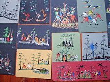 LOT DE 14 PEINTURES AFRICAINES
