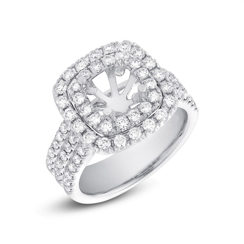 Bague semi montée blanc - or,