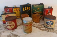 LOT DE BOITES EN TÔLE PUBLICITAIRES ( antar , BP , shell , bledine , milko )