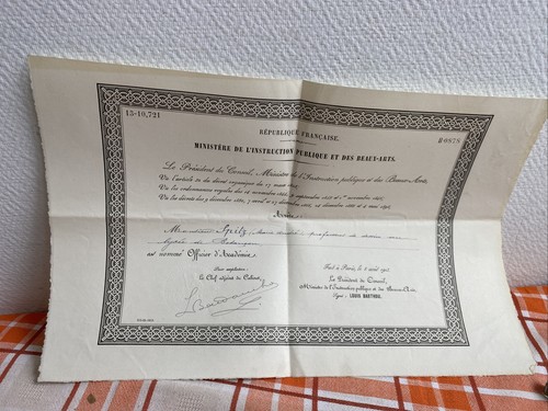 Ancien diplôme nomination