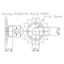 Pignon 16 dents pour MV Agusta