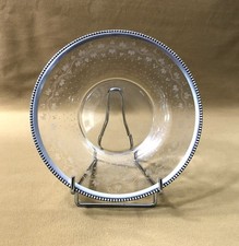 coupelle dessous de carafe / bouteille en cristal monture argent massif 18,5 cm