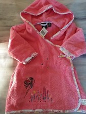 Peignoir Sortie Bain FILLE Bébé ROSE Marque carré Blanc Neuf Serviette Gant 