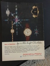 1958 Hamilton Watches: Star Bright Christmas Vintage Print Ad