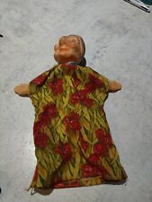 ANCIENNE VINTAGE  MARIONNETTE A MAIN EN PLASTIQUE GRAND-MÈRE OLD LADY