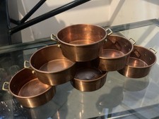 RARE LOT 6 ANCIENS RAMEQUINS CUIVRE ET LAITON MARINE FRANÇAISE VINTAGE ??⭐️