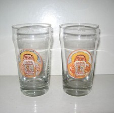 2 VERRES EMAILLÉS BIERE DU