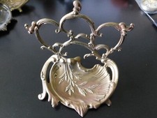 porte gousset ancien en laiton massif pour montre coq argent or18k patine or 11