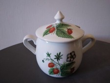Sucrier Porcelaine de Paris Fruits sauvages