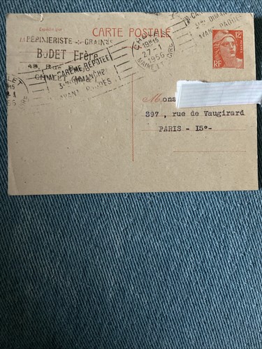 Carte postale pépiniériste - postale,