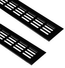 2x Grilles de Ventilation Noir Reprise Aluminium Belüftungs-gitter 300-800 MM