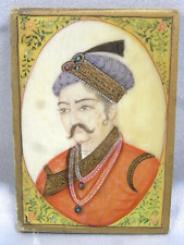 ?? ANCIENNE PEINTURE MINIATURE ORIENTAL PERSONNAGE INDE EMPEREUR INDIEN