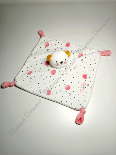 Doudou plat carré ours blanc - carré,