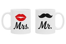Set 2 Tasses pour Te Tasse de Lait Amoureux 325 ML Porcelaine Mister Et Miss