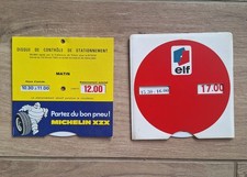 ELF MICHELIN XZX 2 ANCIENS DISQUES DE STATIONNEMENT PUBLICITAIRES AUTOMOBILE