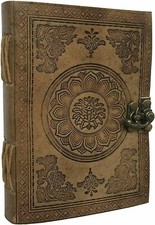 Marron cuir journal handmade - marron,