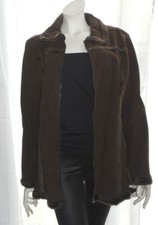 veste 3 suisses neuve taille 42 / 44 marron aspect nubuck et fausse fourrure