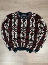 Pull vintage maille à motifs