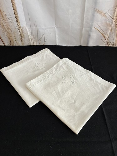 Linge ancien paire taies - paire,