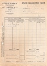 1935 L OXYGENE DU CENTRE R LAVILLE A MONTLUCON - M. LOURTIOUX A MONTLUCON