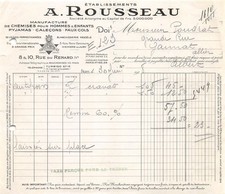 1938 MANUFACTURE DE CHEMISES POUR HOMMES ET ENFANTS PYJAMAS CALECONS FAUX COL