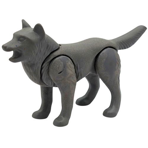 Playmobil loup gris bouche
