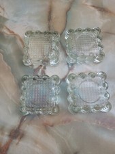 4 grands dessous de pieds Meuble Carré Rare rehausseurs piano  en verre  Moulé