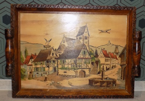 Rare ancien plateau paysage - et,