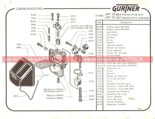 Fiche carburateur gurtner ar2 - fiche,