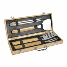 Mastrad BBQ-Set Coffret barbecue Premium 4 pièces, acier inoxydable, bambou, ...