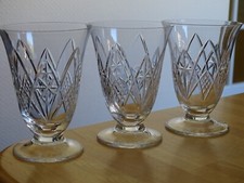 3 ANCIENS BEAUX VERRES GOBELET A EAU EN CRISTAL TAILLER STYLE ST LOUIS 10,5 cm