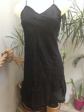  robe femme courte bretelle voile coton noir Taille 40