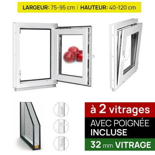 Fenêtre pvc satinato - satinato, double