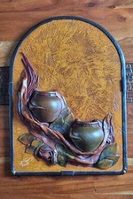 Tableau suspension murale Bois & Cuir en relief – Artisanat Français signé