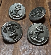 Lot de 4 Boutons anciens ancres de marine