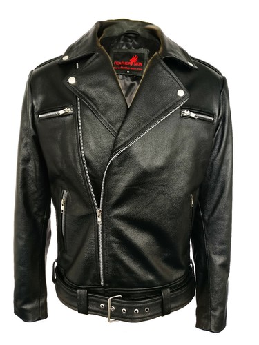 Veste cuir noir motard - noir, de