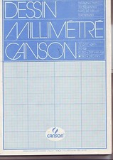 bloc papier millimetré format A4 210 x 297 mm - incomplet contient 47 feuilles