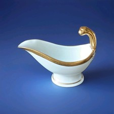 Superbe saucière en porcelaine de Limoges estampillée chastagner & cie