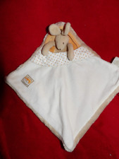 Doudou Plat Moulin Roty Lapin Beige Orange Pois Basile et Lola