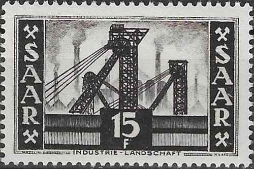 Timbre minéraux sarre - minéraux, (mines)