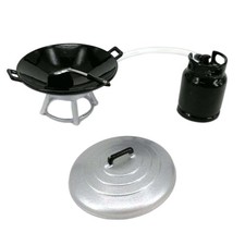 Cuisinière noire Wok avec