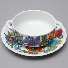 70s Bol de Soupe Avec Soucoupe Acapulco Vitro Porcelaine Villeroy & Boch V. Rai