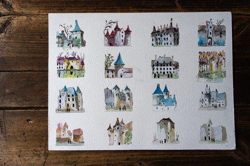 Peinture aquarelle vintage
