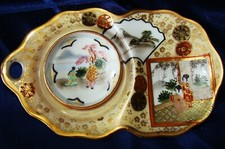 Sous tasse en porcelaine ultra fine Kutani, Satsuma du Japon, Japan 1858-1912