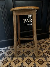 Ancien tabouret de bar en bois – Style bistrot vintage- SL