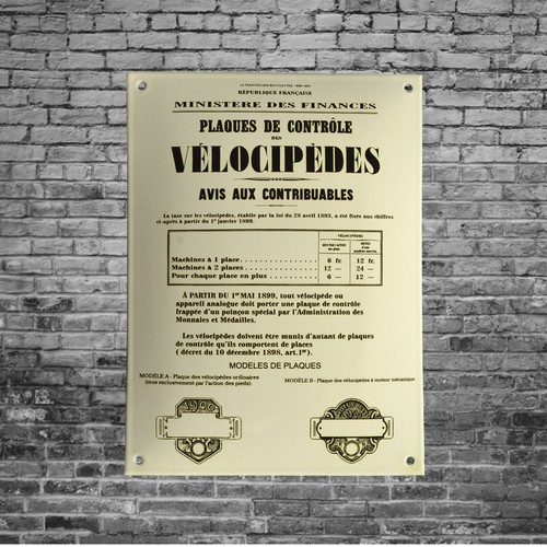 Plaque émaillée texte - , taxe
