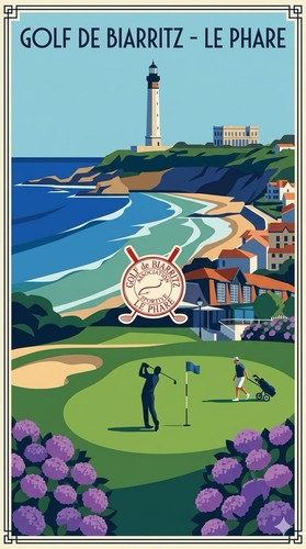 Affiche poster biarritz golf - affiche,