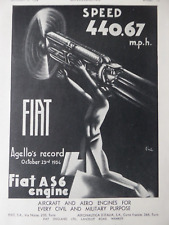 11/1934 PUB FIAT AIRCARFT AERO ENGINE AGELLO RECORD AS6 ENGINE MACCHI MC.72 AD