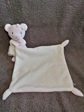 doudou mouchoir souris mouchoir blanc rose pois doré  Mots d'enfants Etat neuf